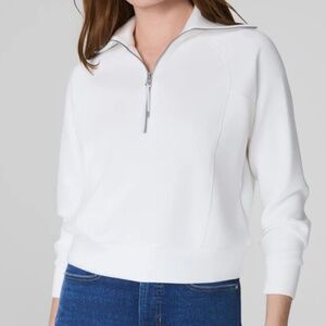 White Spanx Half Zip Pullover